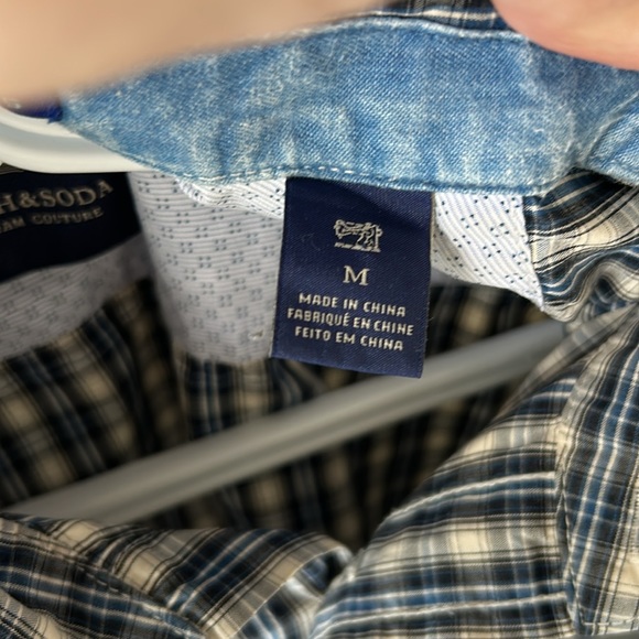 Scotch & Soda Blue Plaid Check Button-Down Casual Shirt - Medium - Picture 10 of 10